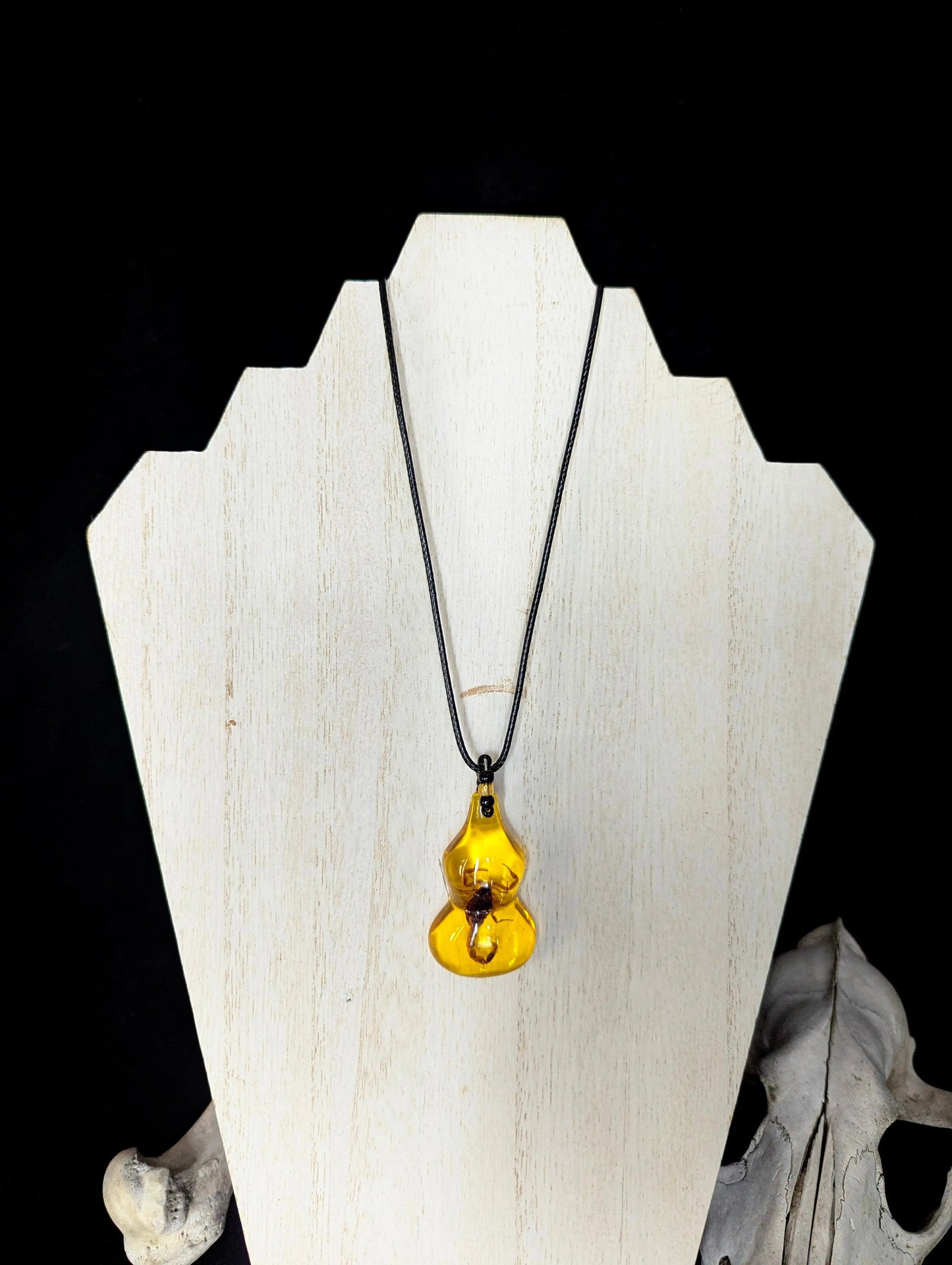 Imitation Amber Scorpion Pendant Necklace - Curiosia Bazar