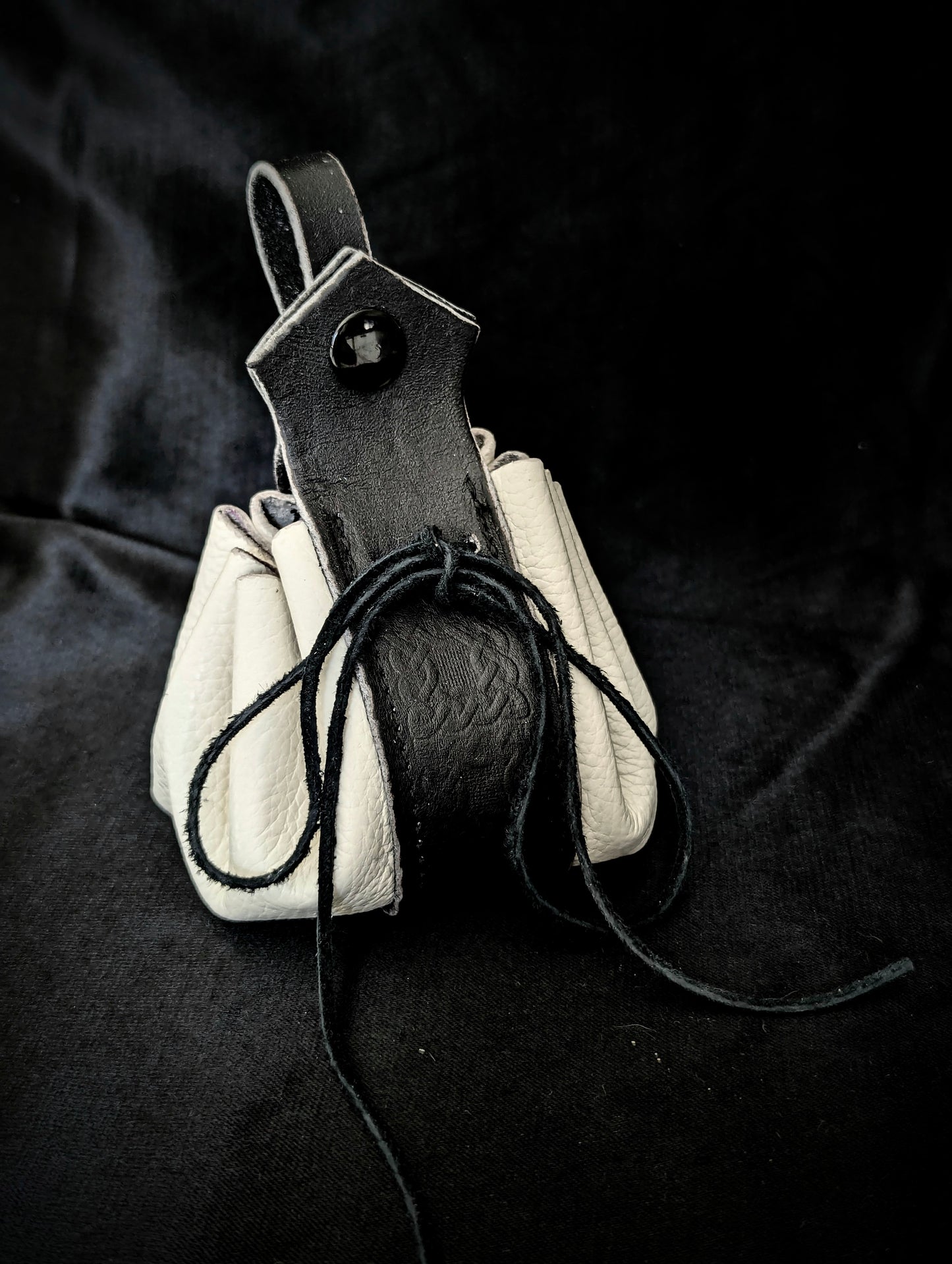 White Viking runes set and pouch