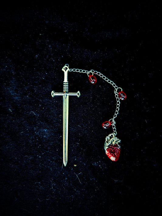 Sword & Bleeding Heart Bookmark - Curiosia Bazar