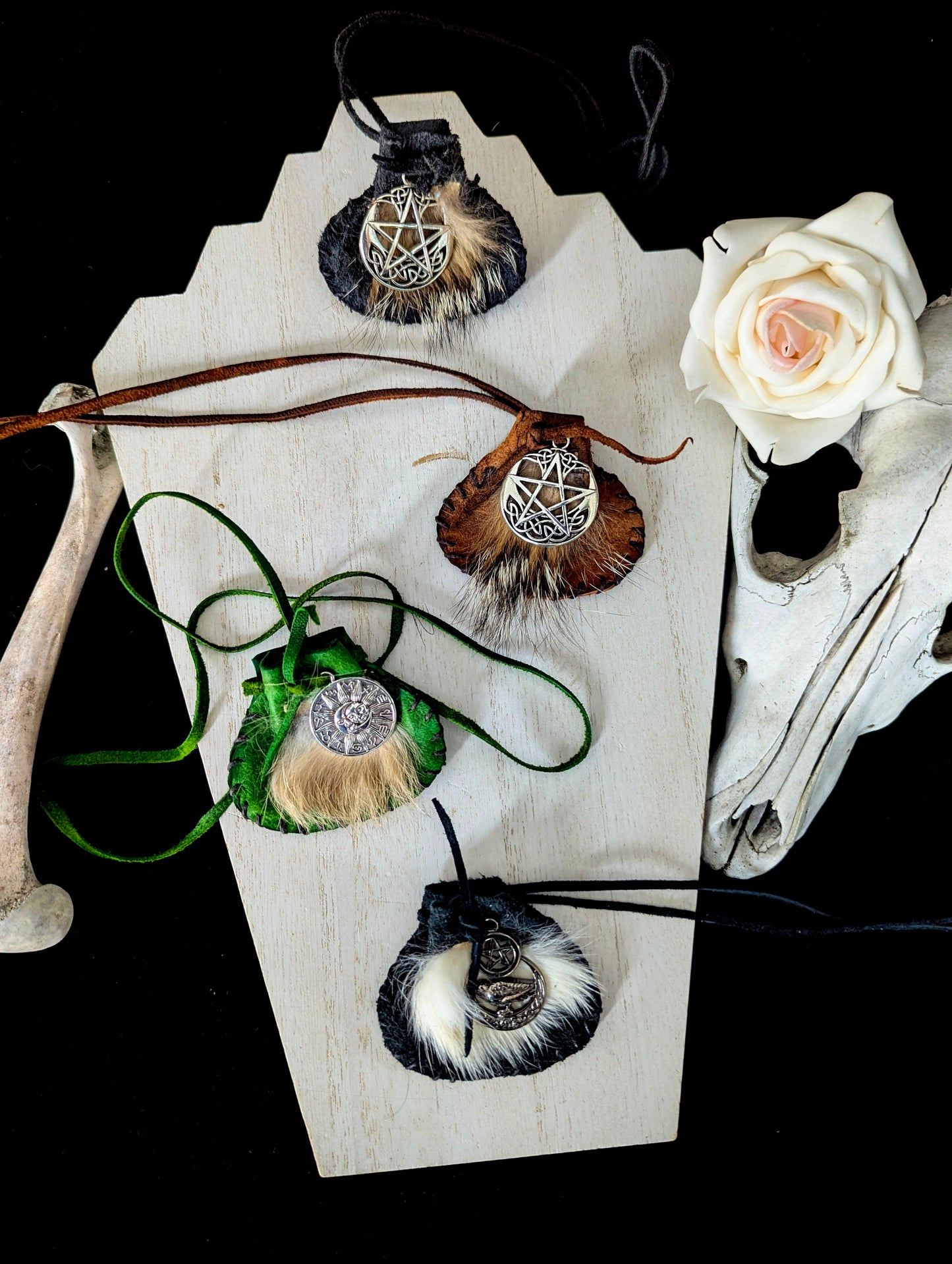 Assorted amulet pouch necklace