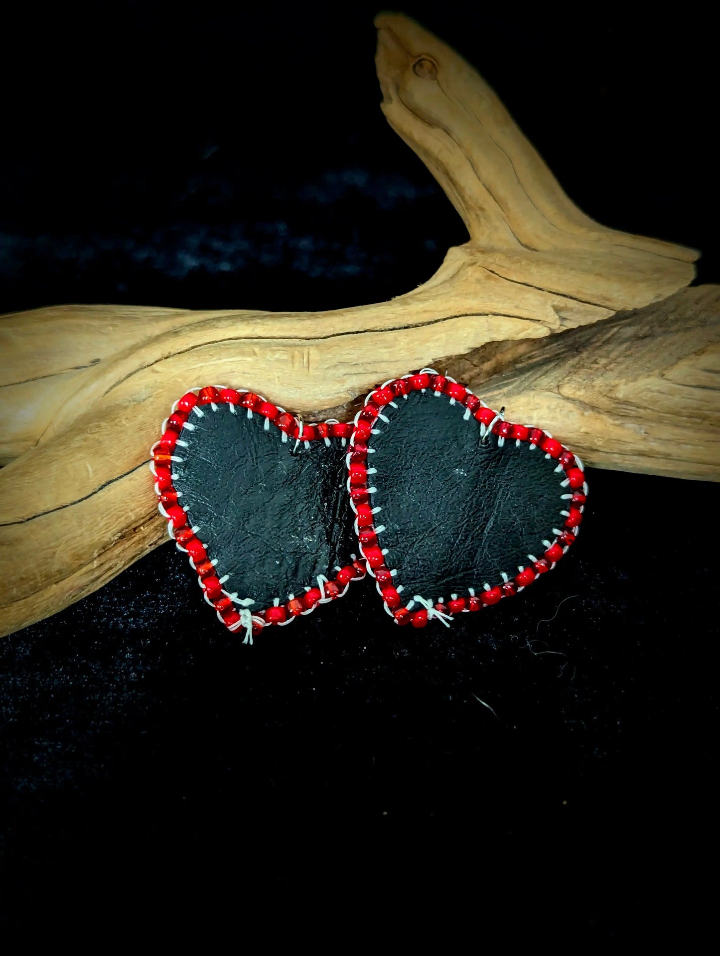 Recycled Sealskin Heart Earrings - Curiosia Bazar